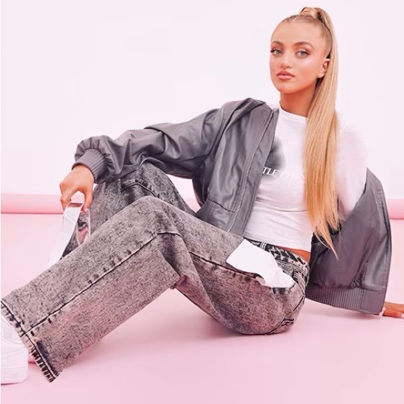 New PLT $105 Petite Grey Oversized Bomber Jacket - 10P - Picture 4 of 5